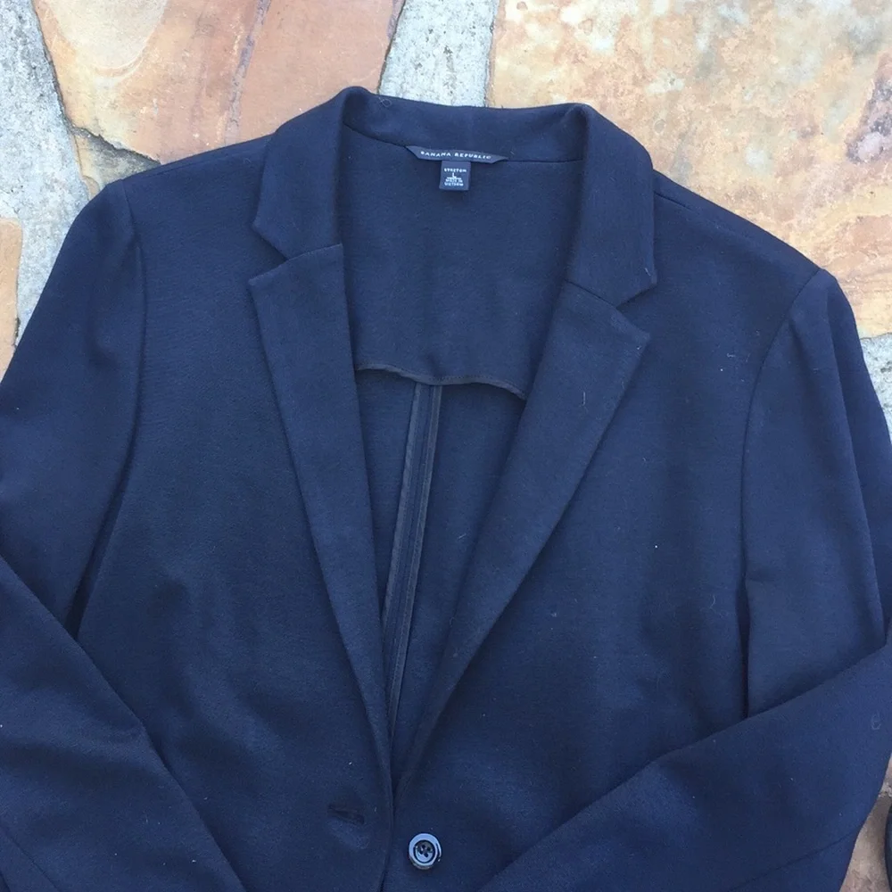 Banana Republic Navy blue jacket blazer stretch L - Picture 4 of 8